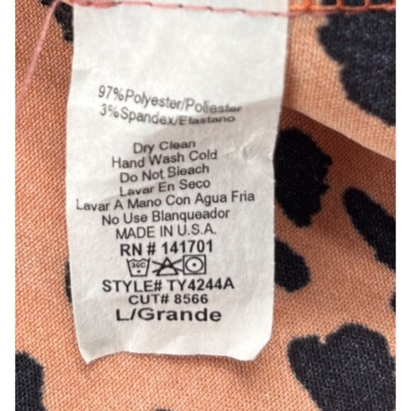 143 Story By Line Up Women's Leopard Print Cold Shoulder Blouse Large - Picture 3 of 5